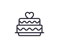 Cake concept. Modern outline high quality illustration for banners, flyers and web sites. Editable stroke in trendy flat style. Line icon of cake vector