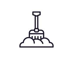 Shovel concept. Modern outline high quality illustration for banners, flyers and web sites. Editable stroke in trendy flat style. Line icon of shovel vector