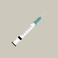 Syringe Vector Flat Illustration. Perfect for different cards, textile, web sites, apps