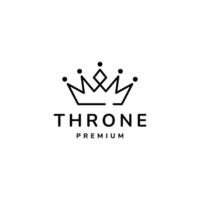 Throne. Crown logo design template vector illustration