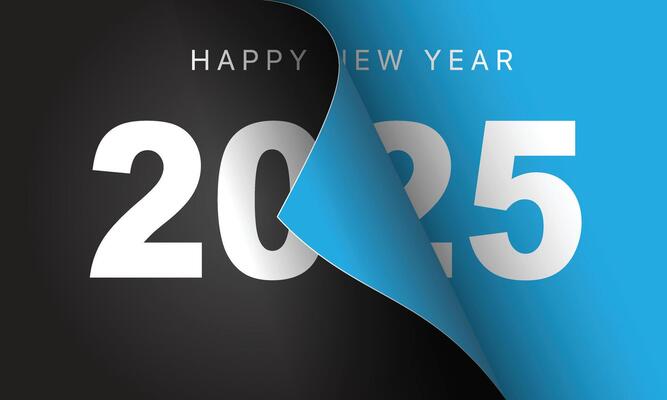 2025 Happy New Year Background Design. Greeting Card, Banner, Poster. Vector Illustration.