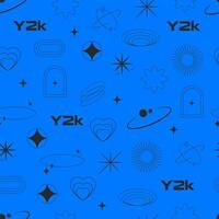 y2k de moda sin costura modelo. azul antecedentes. retro futurista mínimo fondo de pantalla. vector