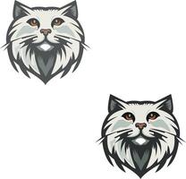 Cute and funny cat logo. vector