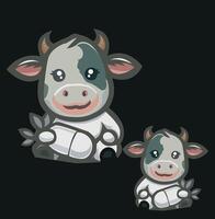 cartoon illustration of a cute cow vector
