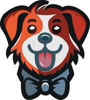 cute cartoon dog head illustration. Suitable for t-shirt design. vector