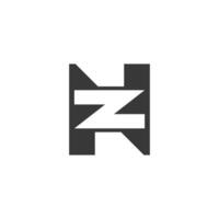 Initials letters logo ZN, NZ, Z and N vector