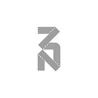 iniciales letras logo zn, Nueva Zelanda, z y norte vector