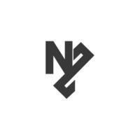 Initials letters logo ZN, NZ, Z and N vector