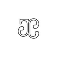 Alphabet letters Initials Monogram logo JC, CJ, J and C vector