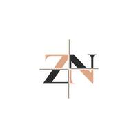 Initials letters logo ZN, NZ, Z and N vector