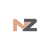 Initials letters logo ZN, NZ, Z and N vector