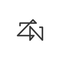 Initials letters logo ZN, NZ, Z and N vector