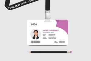 ID card template. Medical identity badge vector