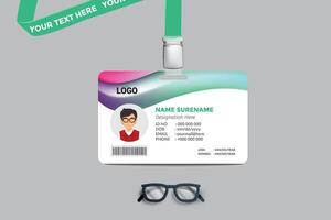 ID card template. Medical identity badge vector