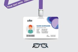 ID card template. Medical identity badge vector