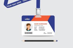 ID card template. Medical identity badge vector