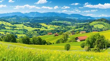 AI generated Tranquil swiss alps  majestic mountain range and lush valleys in switzerland s serene landscape photo