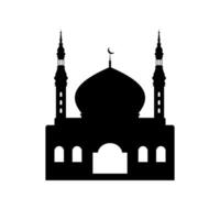 flat mosque silhouette vector illustration. Islamic mosque buildings in silhouette for background element design. Muslim Mosque Silhouette. Ramadan ramadhan kareem. eid mubarak.