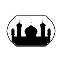 mosque logo vecor illustration. Muslim mosque silhouette logo template. Ramadan kareem, eid mubarak vector