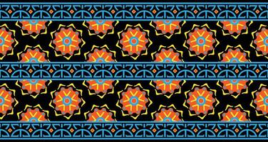 Textile fabric border motif pattern for a geometric oriental seamless pattern. Border decoration. Design for background, wallpaper, vector illustration, textile, batik, carpet, fabric, clothing