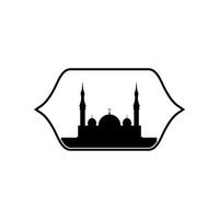 mosque logo vecor illustration. Muslim mosque silhouette logo template. Ramadan kareem, eid mubarak vector