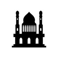 plano mezquita silueta vector ilustración. islámico mezquita edificios en silueta para antecedentes elemento diseño. musulmán mezquita silueta. Ramadán ramadhan kareem eid mubarak.