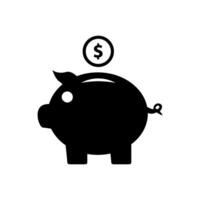 cerdito banco icono vector diseño modelo