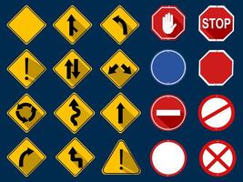 set of Traffic signs. Road signs isolated on the background vector