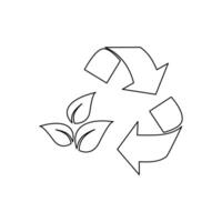 reciclar icono. hoja icono aislado en blanco antecedentes vector