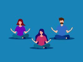 yoga para un largo hora y relajante vector