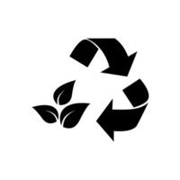 Recycle icon. leaf icon isolated on white background vector