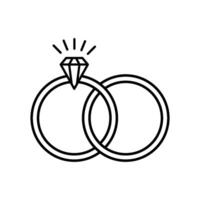 anillo diamante icono vector diseño modelo