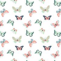 Seamless pattern with cute butterflies. Spring and summer pattern. Vector butterflies background.