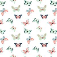 Seamless pattern with cute butterflies. Spring and summer pattern. Vector butterflies background.