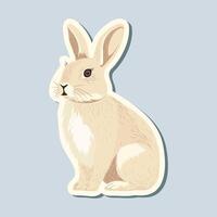 Spring sticker bunny. Hand drawn style. Springtime element. Vector seasonal element.