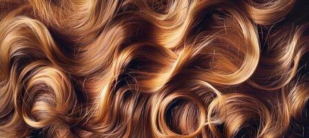 AI generated Stunning caramel honey hair background with healthy smooth and shiny texture, ideal as a backdrop photo