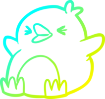 cold gradient line drawing of a Cartoon penguin png