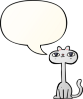 cartoon cat with speech bubble in smooth gradient style png