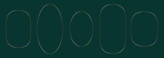 Gold thin arch frame. Minimalistic aesthetic line shape door or window. Modern arch border in trendy delicate celestial style. Vector design outline element - geometric shape for banner, post, poster.