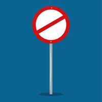 red stop road sign icon isolated on background vector