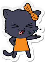 sticker of a cartoon cat png