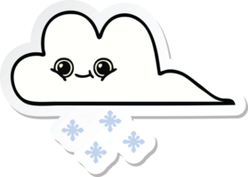 sticker of a cute cartoon snow cloud png