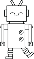 line drawing cartoon of a robot png