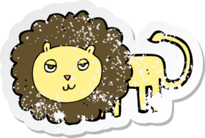 retro distressed sticker of a cartoon lion png
