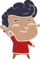 homem de desenho animado de estilo de cor plana feliz png