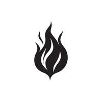 Fire icon black and red vector design symbol of power and energy. Flat style.