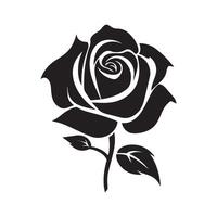 Rose Black and white icon silhouette background. Vector illustration design.