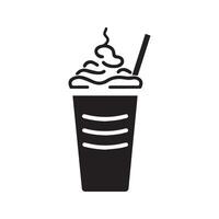 Milkshake icon symbol. vector flat sign design.