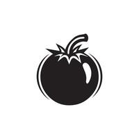 tomate icono negro natural comida vector diseño ilustración.