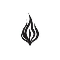 Fire icon black and red vector design symbol of power and energy. Flat style.